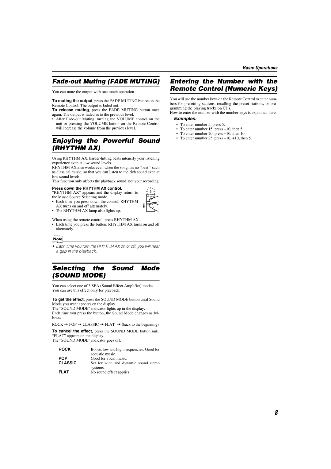 JVC LVT1343-006A, SP-MXKC4, 0205NYMCREBET manual Sound Mode 