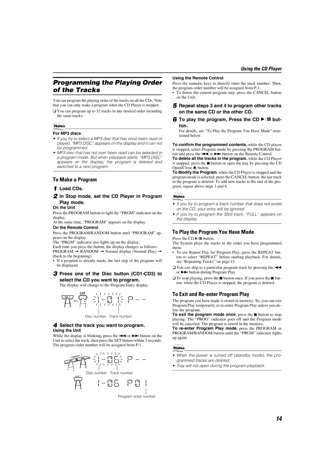 JVC LVT1343-006A, SP-MXKC4, 0205NYMCREBET manual Programming the Playing Order of the Tracks 