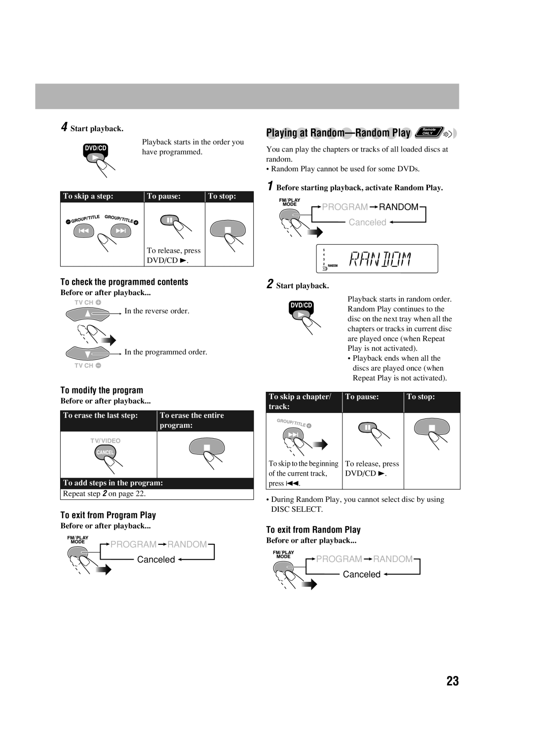 JVC 0305MWMMDWBET, LVT1348-001C manual To check the programmed contents, To modify the program, To exit from Program Play 