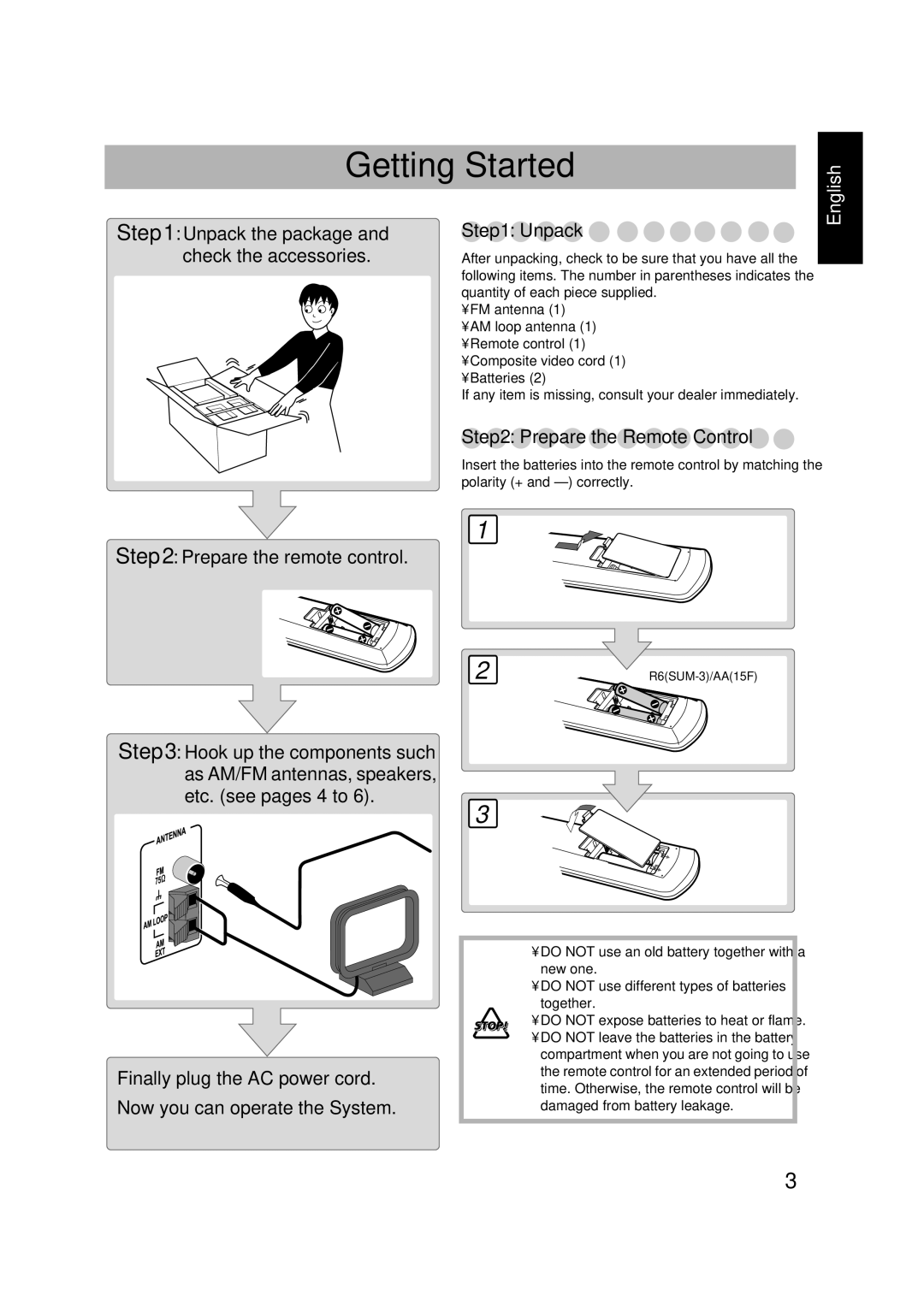 JVC CA-FSGD7, LVT1348-001C, SP-FSGD7, 0305MWMMDWBET manual Getting Started 