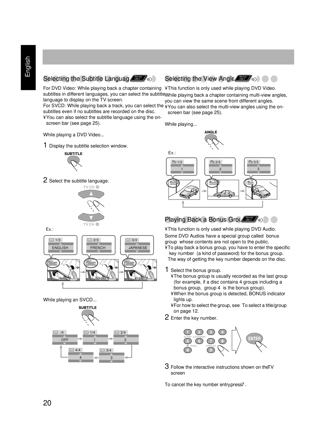 JVC 0305MWMMDWBET, LVT1348-001C, SP-FSGD7, CA-FSGD7 manual Select the bonus group While playing an Svcd 