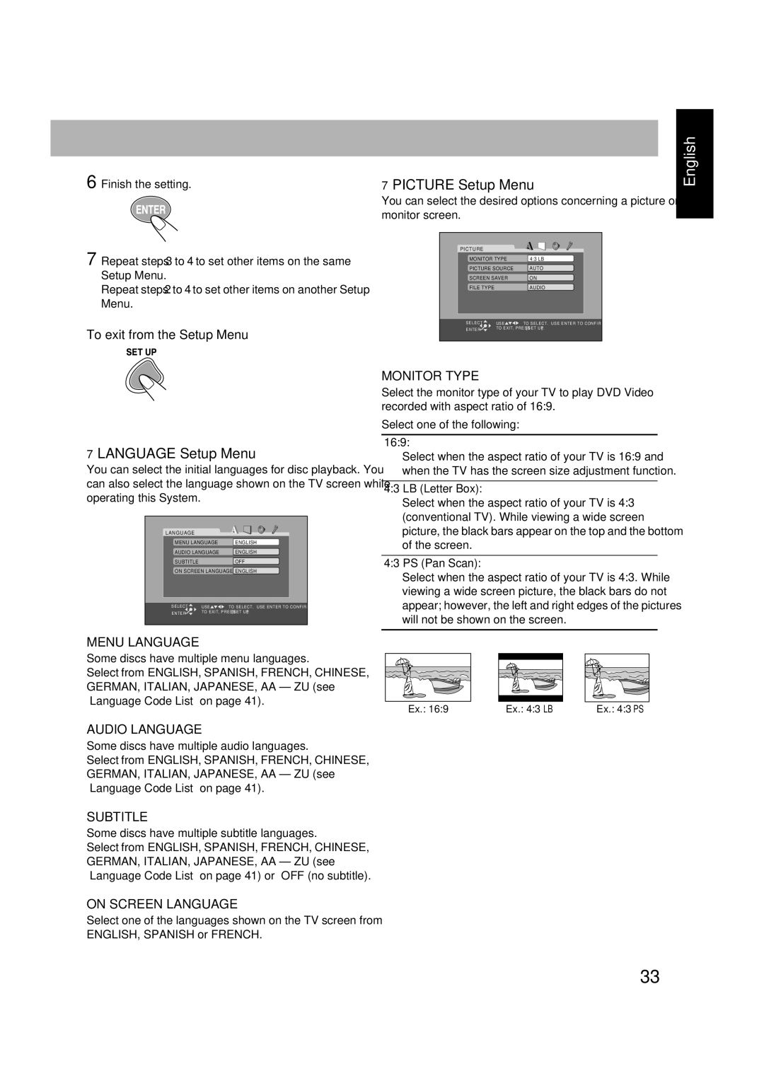 JVC LVT1348-001C, SP-FSGD7, CA-FSGD7, 0305MWMMDWBET manual To exit from the Setup Menu 