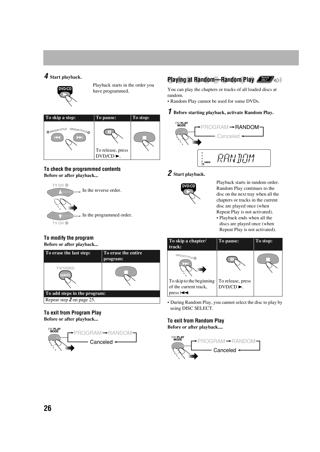 JVC LVT1348-003A manual To check the programmed contents, To modify the program, To exit from Program Play 