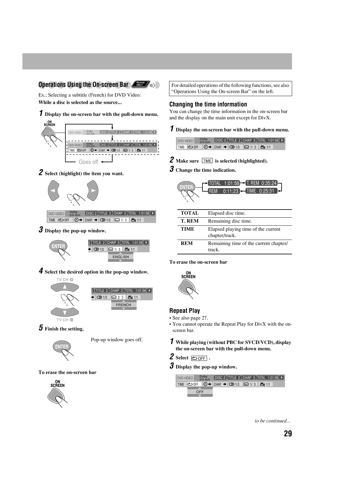 JVC LVT1348-003A manual Changing the time information 