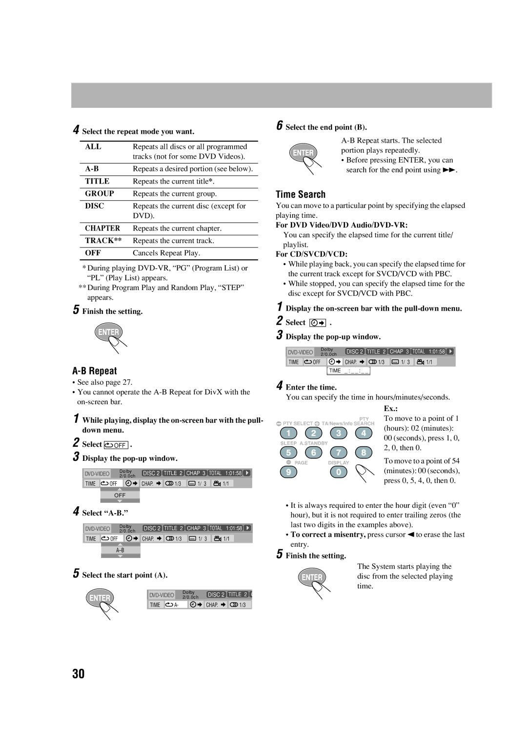 JVC LVT1348-003A manual Time Search 