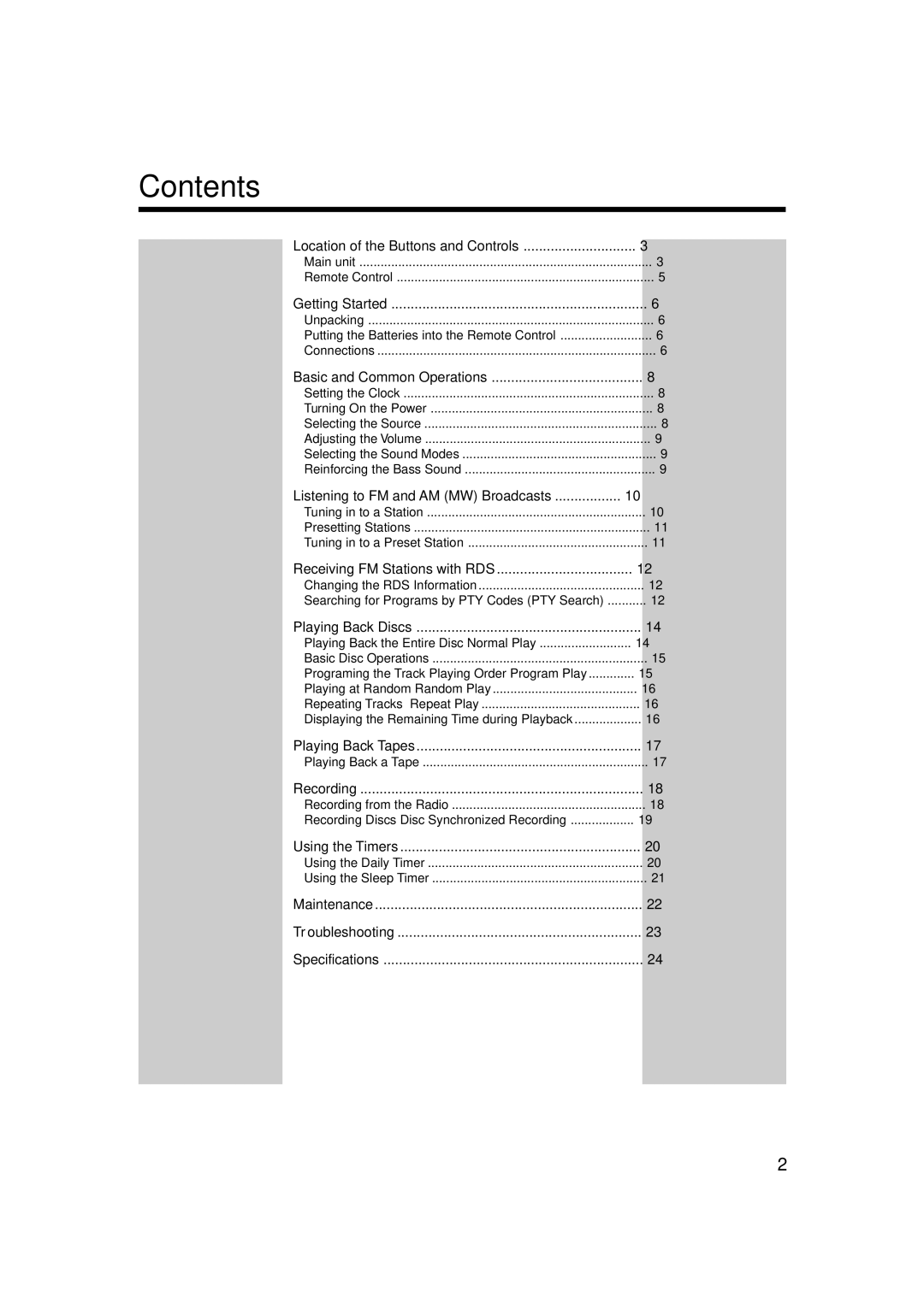 JVC LVT1356-001B manual Contents 