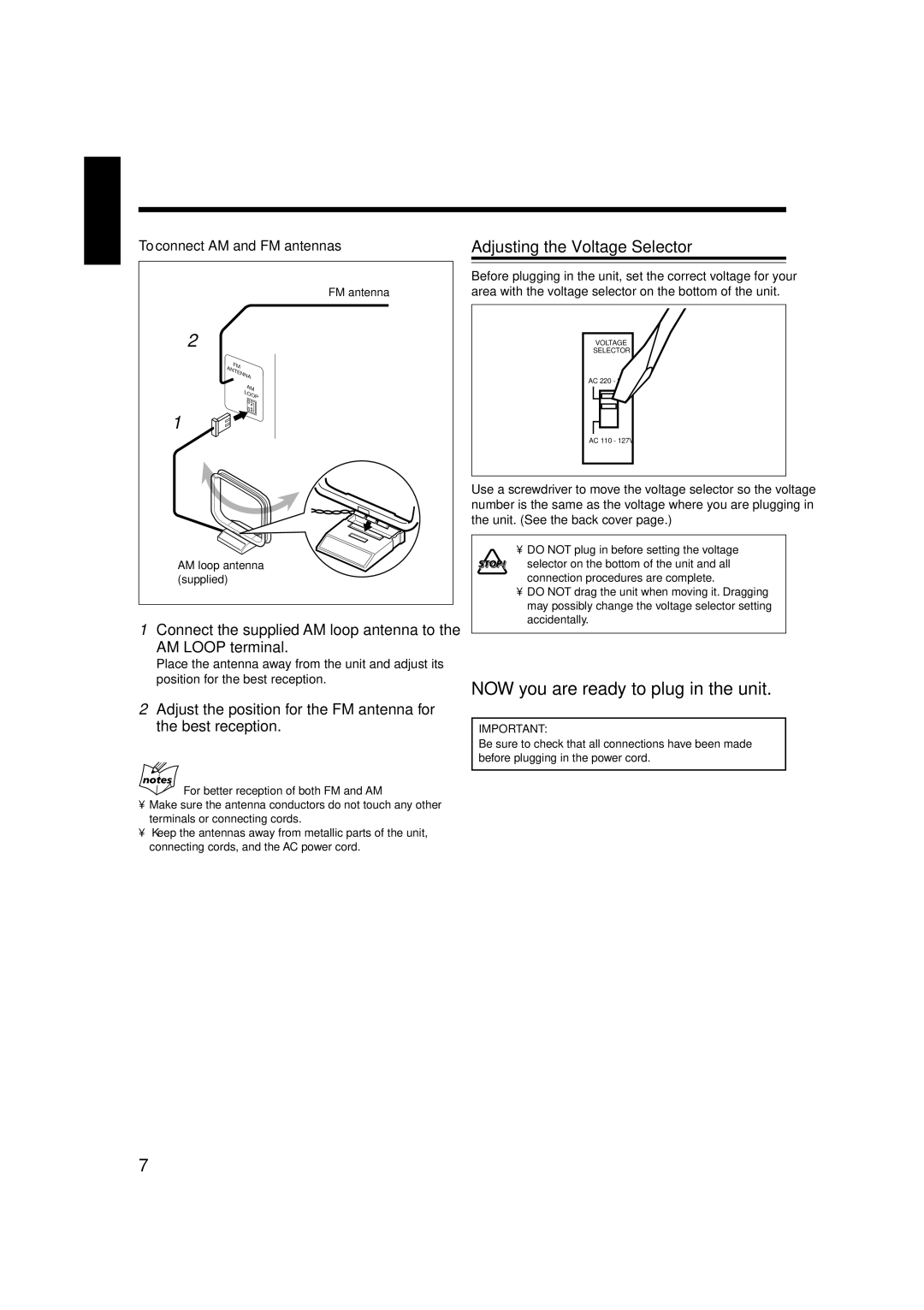 JVC LVT1356-005A manual NOW you are ready to plug in the unit 