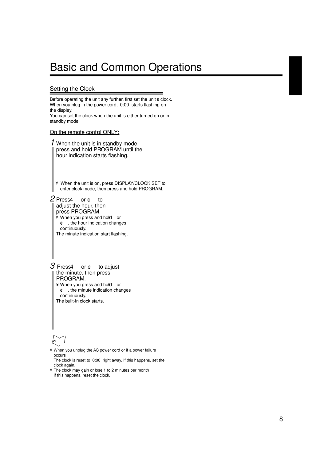 JVC LVT1356-005A manual Basic and Common Operations 