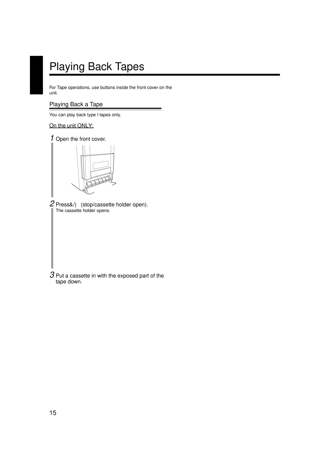 JVC LVT1356-005A manual Playing Back Tapes 