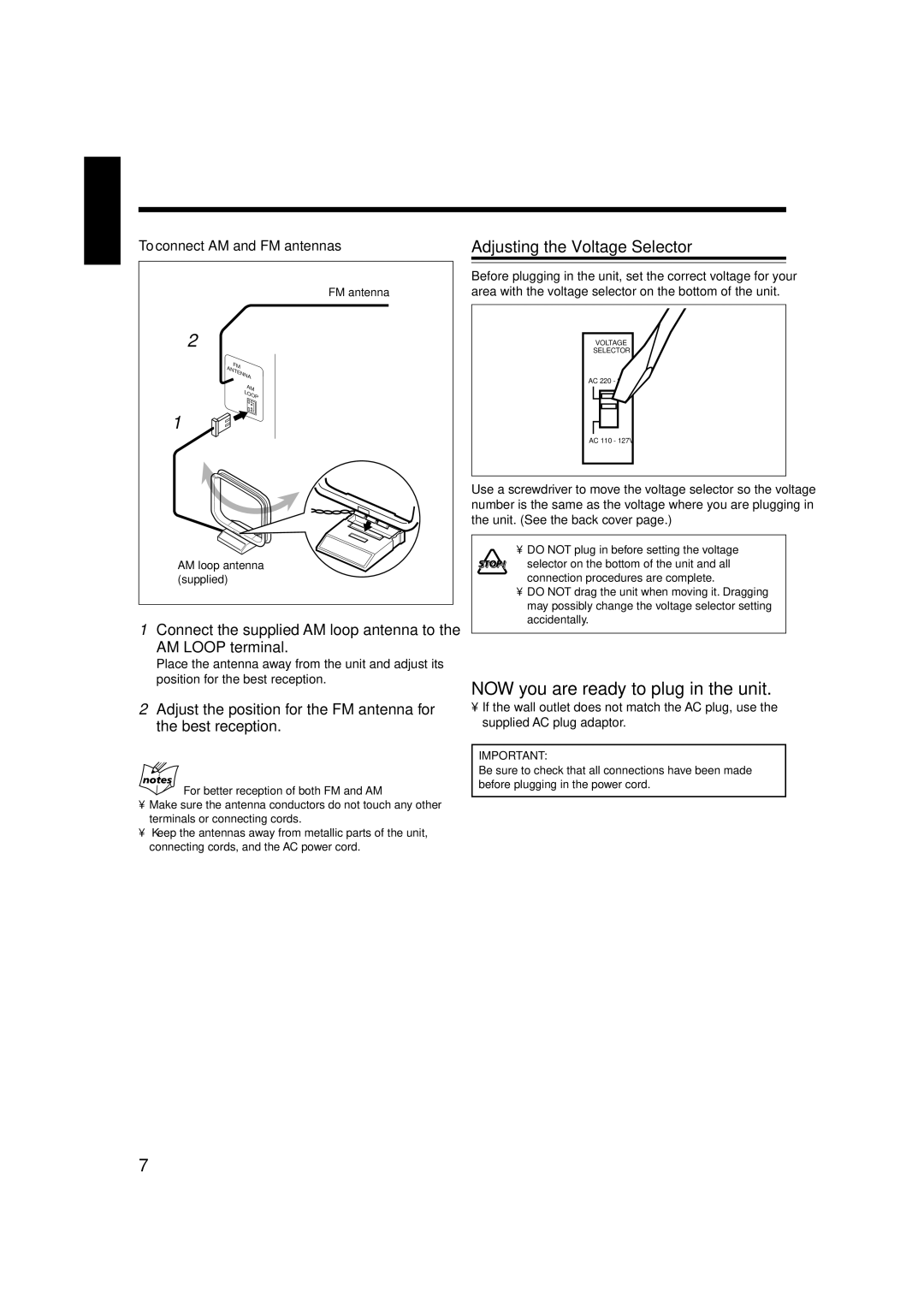 JVC LVT1356-005A manual NOW you are ready to plug in the unit 