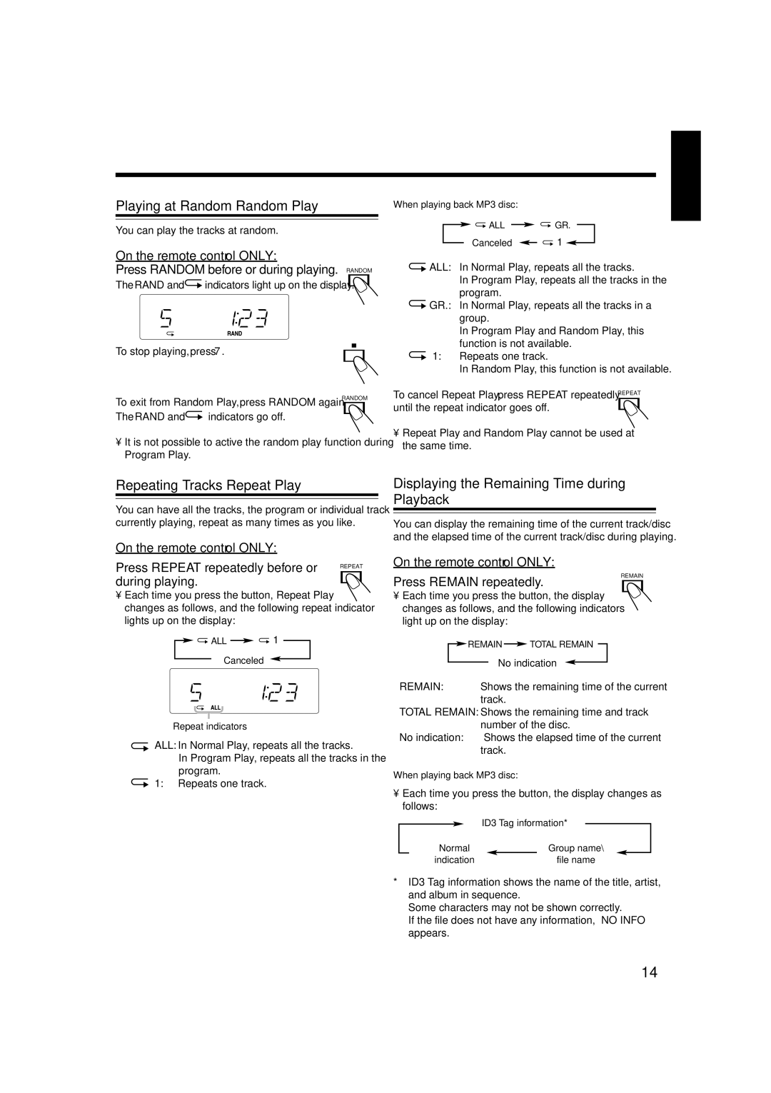 JVC LVT1356-005A manual Playing at Random-Random Play 