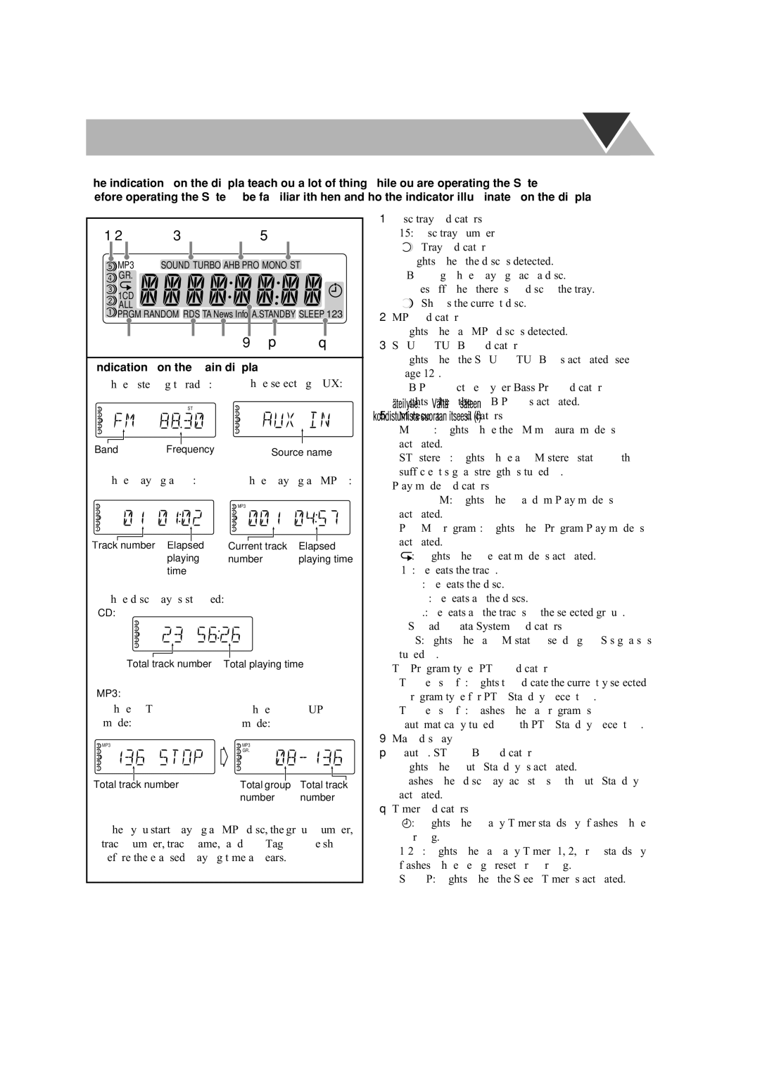 JVC LVT1358-001A manual Before Operating the System, Indications on the main display 