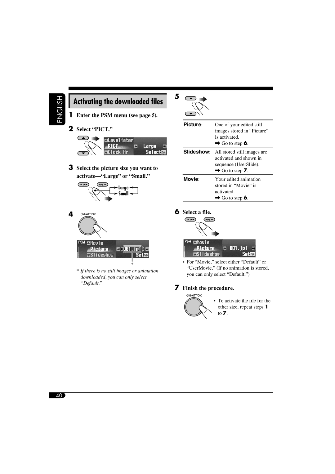 JVC LVT1372-003A manual Activating the downloaded files 