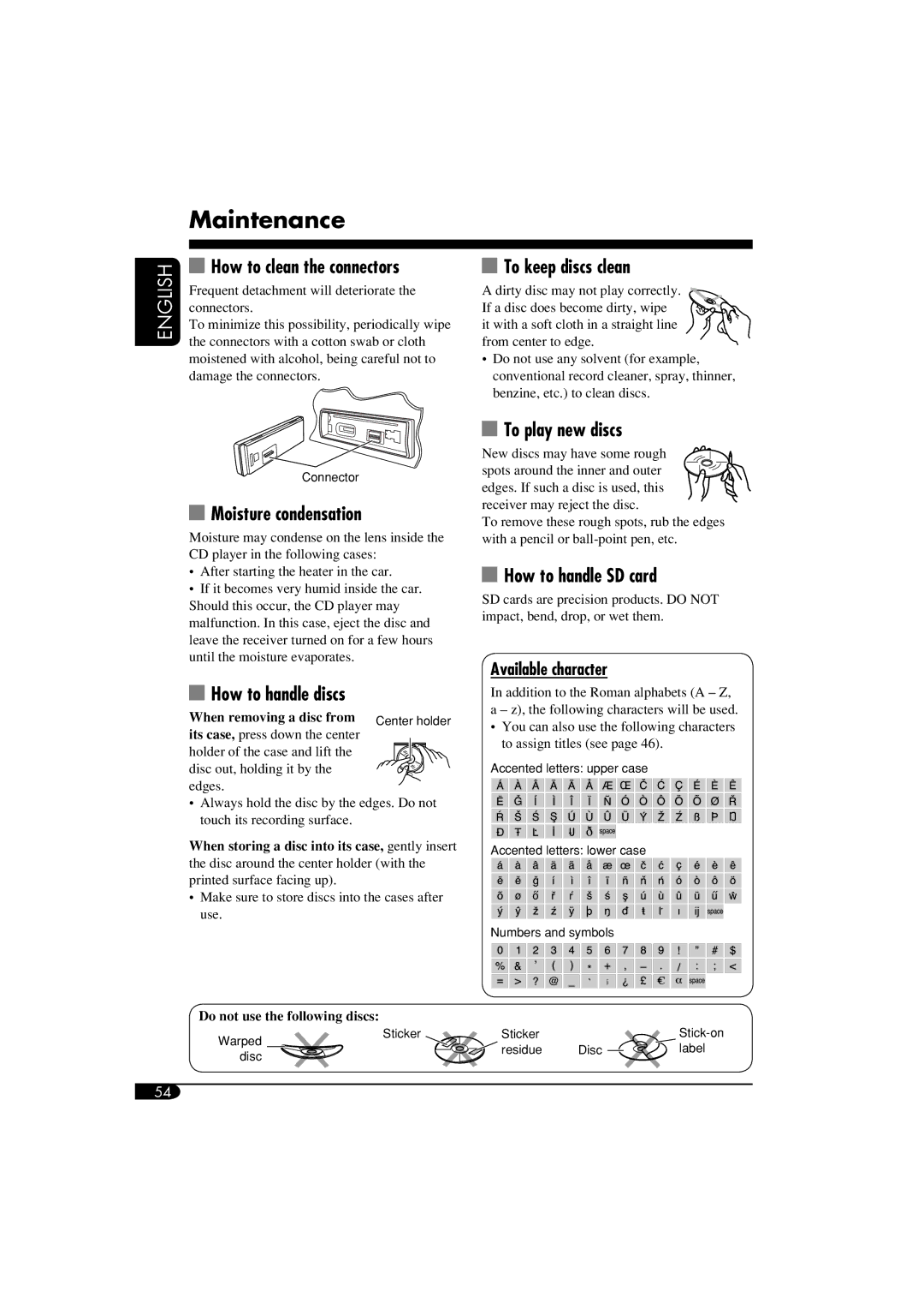 JVC LVT1372-003A manual Maintenance 