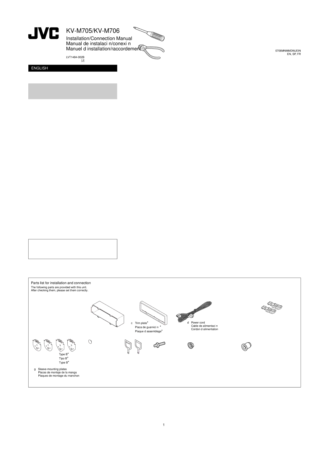 JVC LVT1484-001B manual Avertissement 