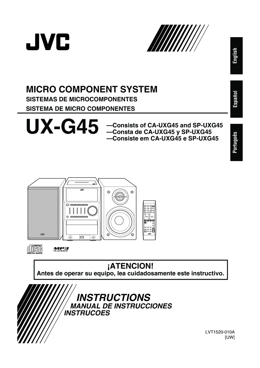 JVC LVT1520-005B, CA-UXG45, SP-UXG45 manual ¡Atencion 