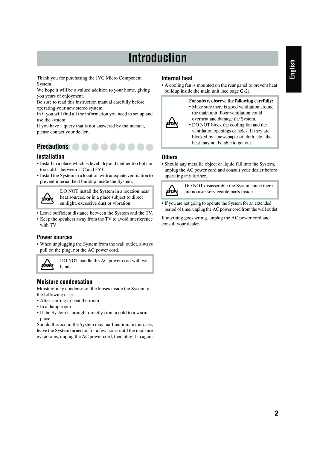 JVC SP-UXG45, LVT1520-005B, CA-UXG45 manual Introduction 