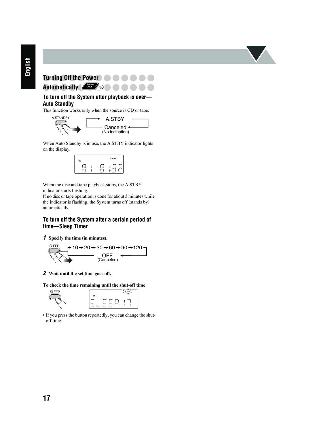 JVC SP-UXG45, LVT1520-005B, CA-UXG45 manual Turning Off the Power 