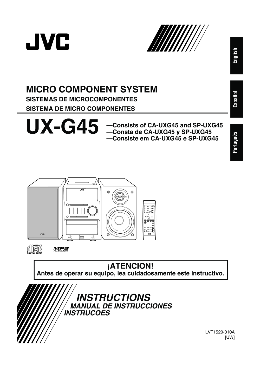 JVC LVT1520-005B Manual De Instrucciones Instrucoes, Sistemas De Microcomponentes, Sistema De Micro Componentes, ¡Atencion 