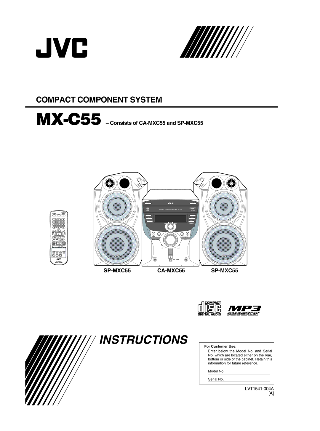 JVC SP-MXC55, LVT1541-004A, 0406KMMBICSAM manual Instructions 