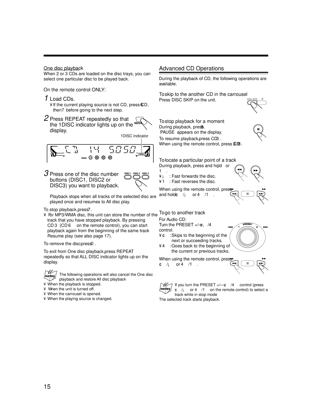 JVC LVT1541-004A, SP-MXC55, 0406KMMBICSAM manual Advanced CD Operations 