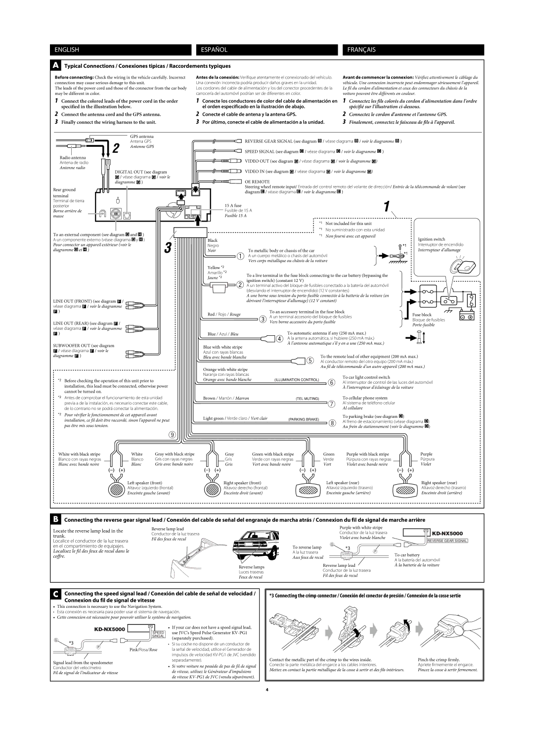 JVC LVT1627-001A manual English Español Français, KD-NX5000 