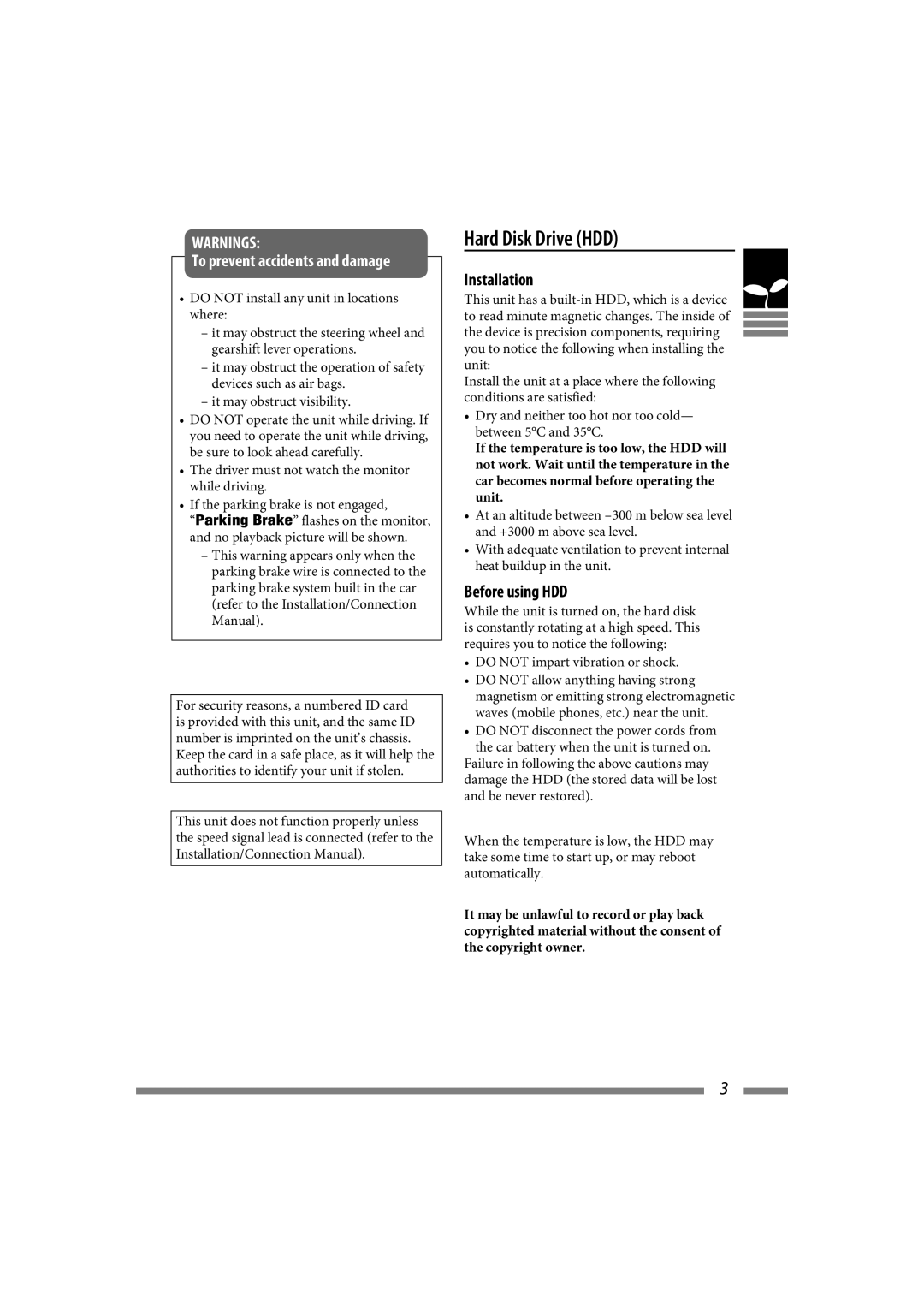 JVC LVT1627-001A manual Hard Disk Drive HDD 