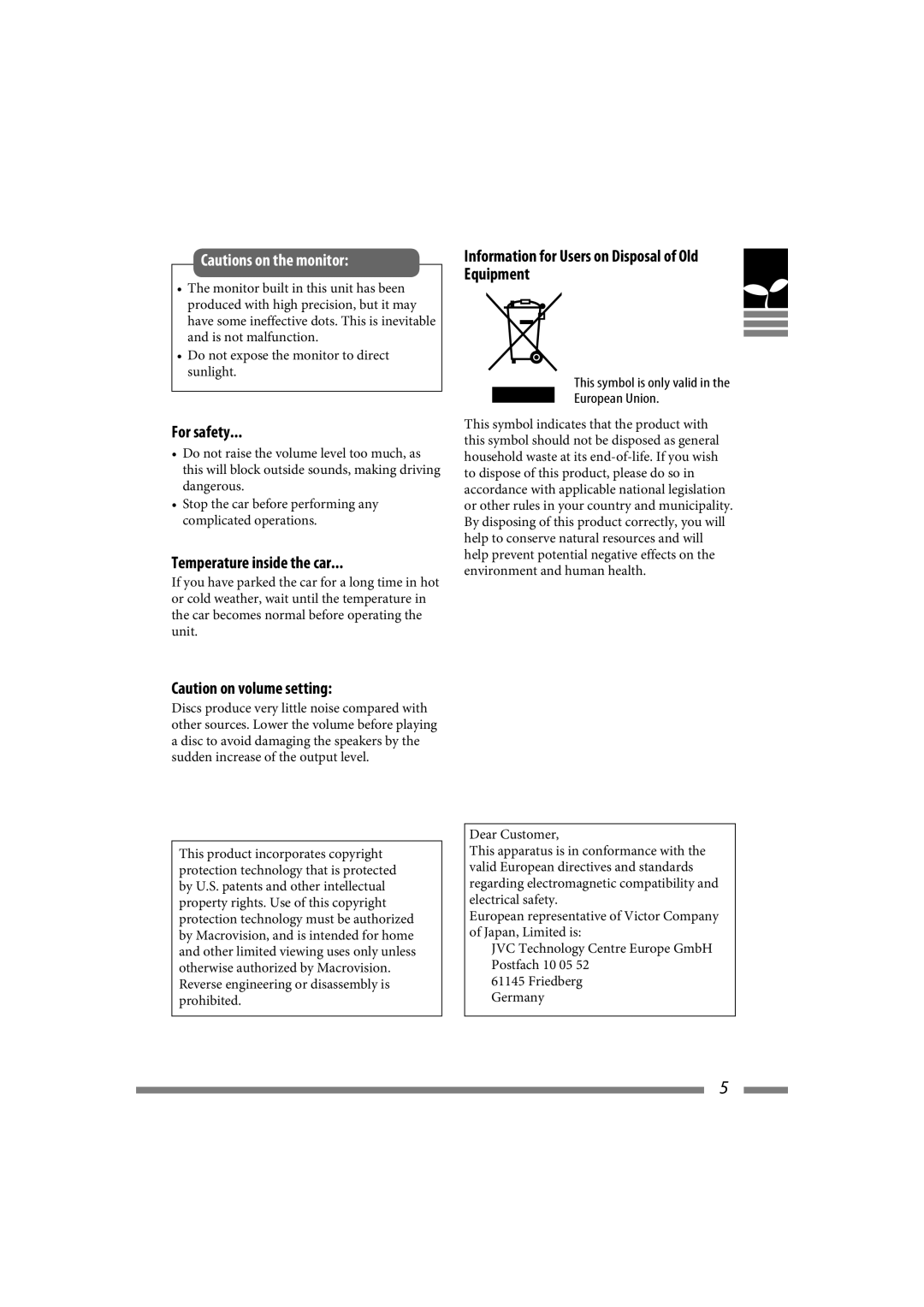 JVC LVT1627-001A manual Information for Users on Disposal of Old Equipment, This symbol is only valid European Union 