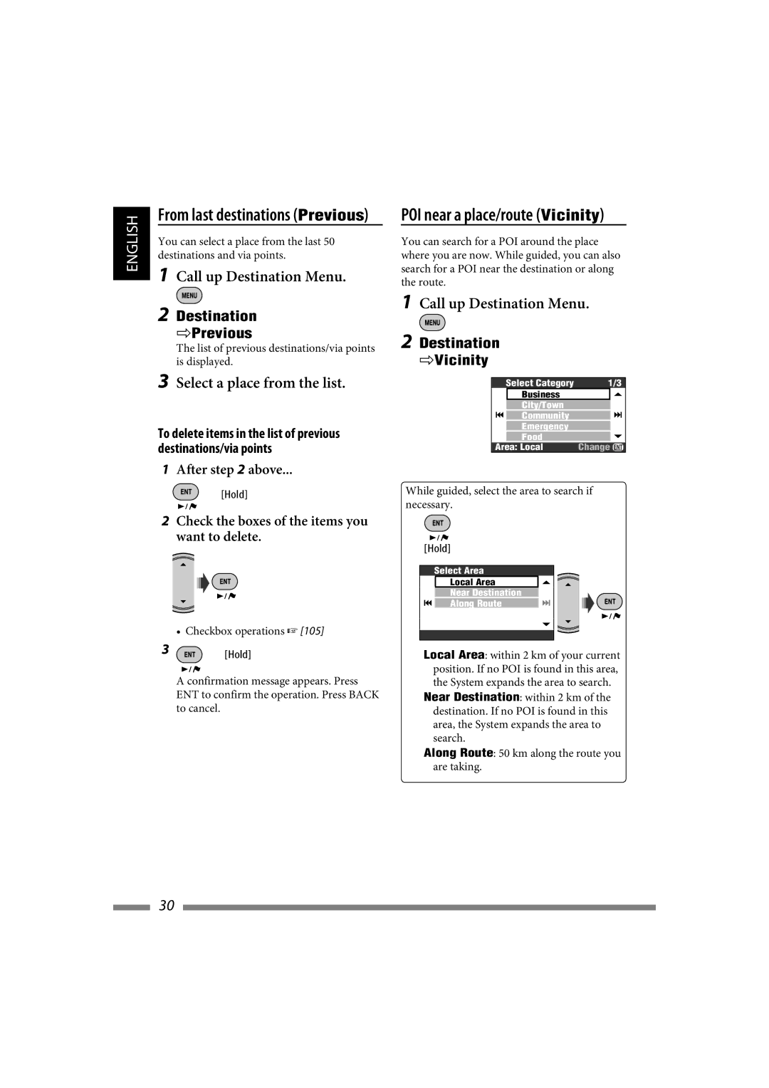 JVC LVT1627-001A manual POI near a place/route Vicinity 