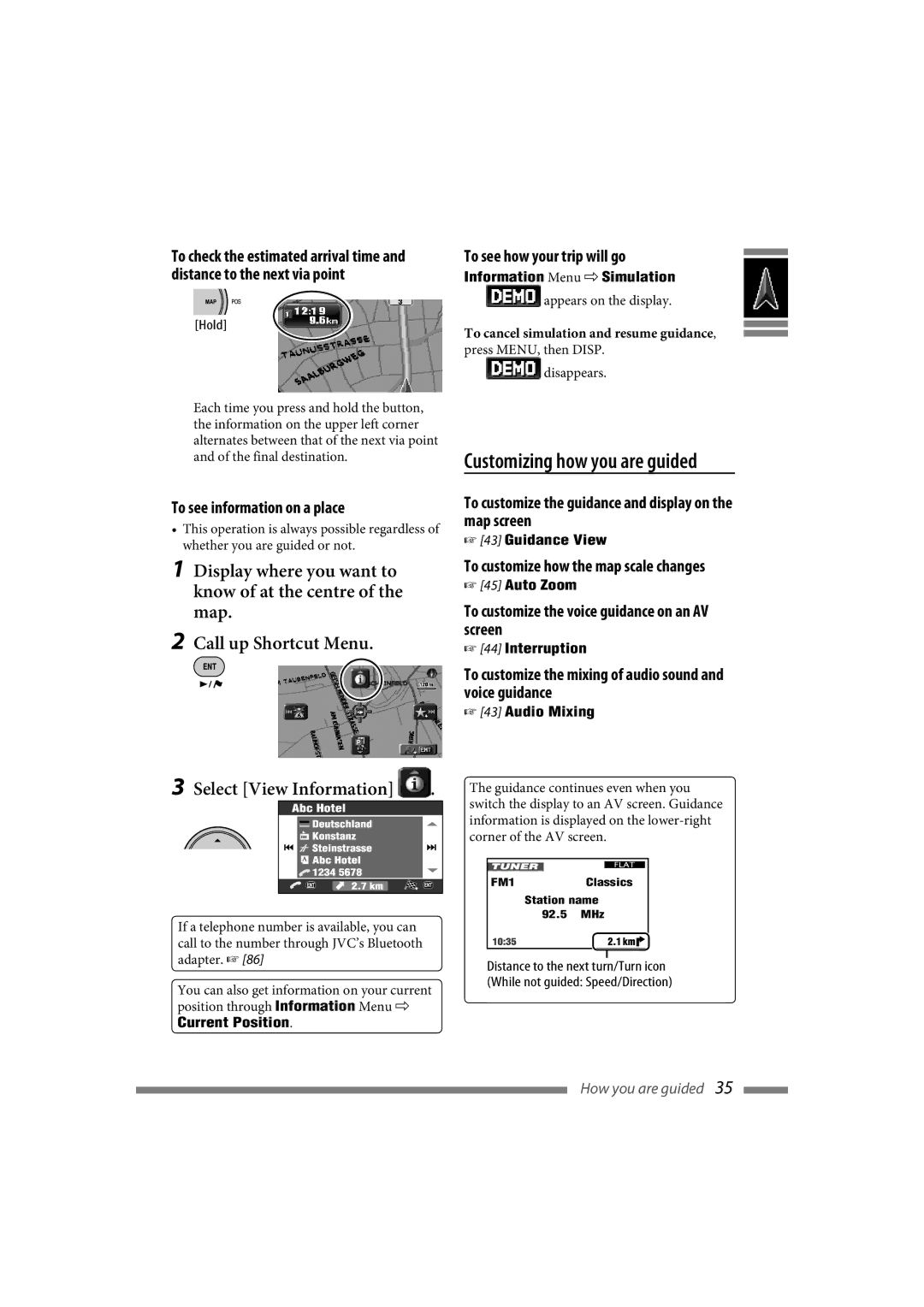 JVC LVT1627-001A manual Customizing how you are guided 