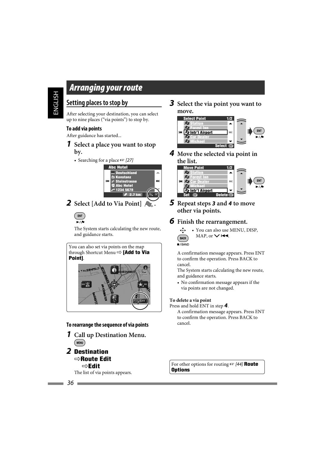 JVC LVT1627-001A manual Arranging your route 