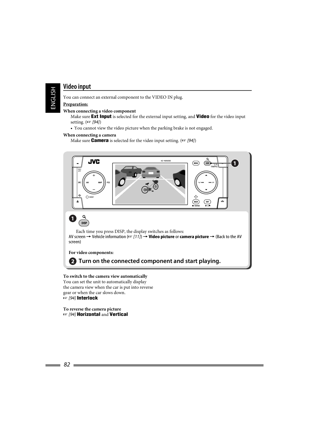 JVC LVT1627-001A manual Video input 