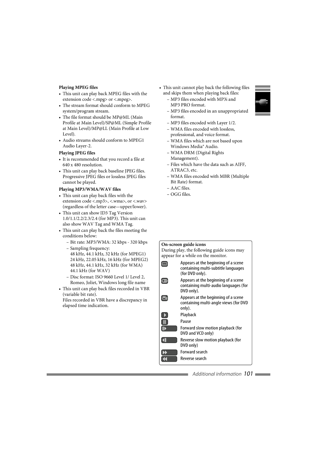 JVC LVT1627-001A manual Additional information 