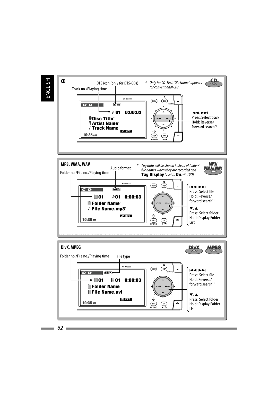 JVC LVT1627-001A manual DivX, Mpeg 