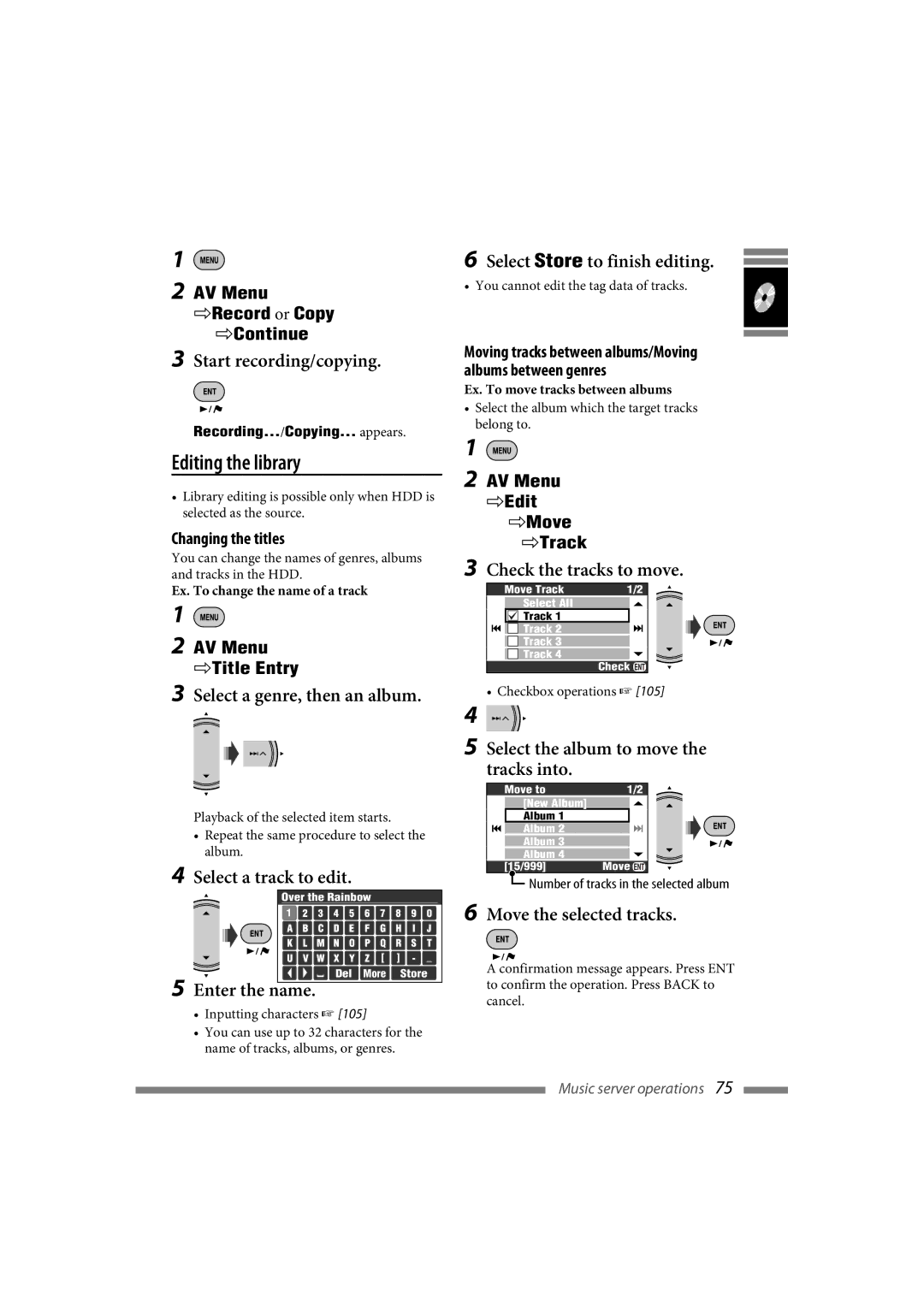 JVC LVT1627-001A manual Editing the library 