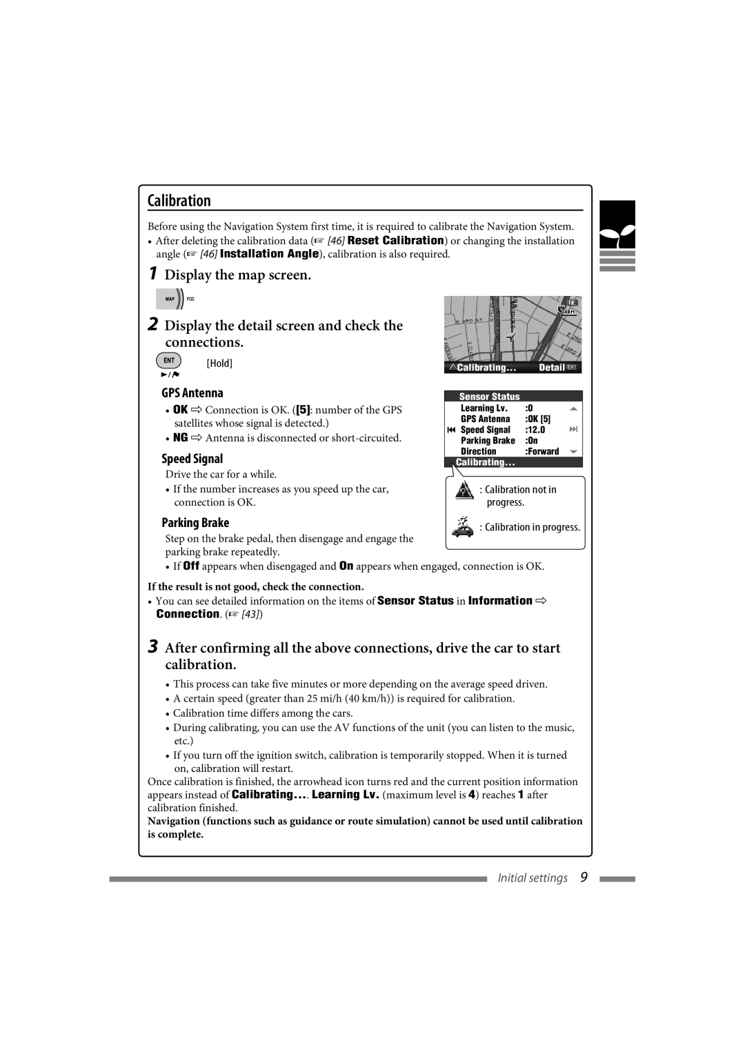 JVC LVT1627-001A manual Calibration, GPS Antenna, Speed Signal, Parking Brake, Connection 