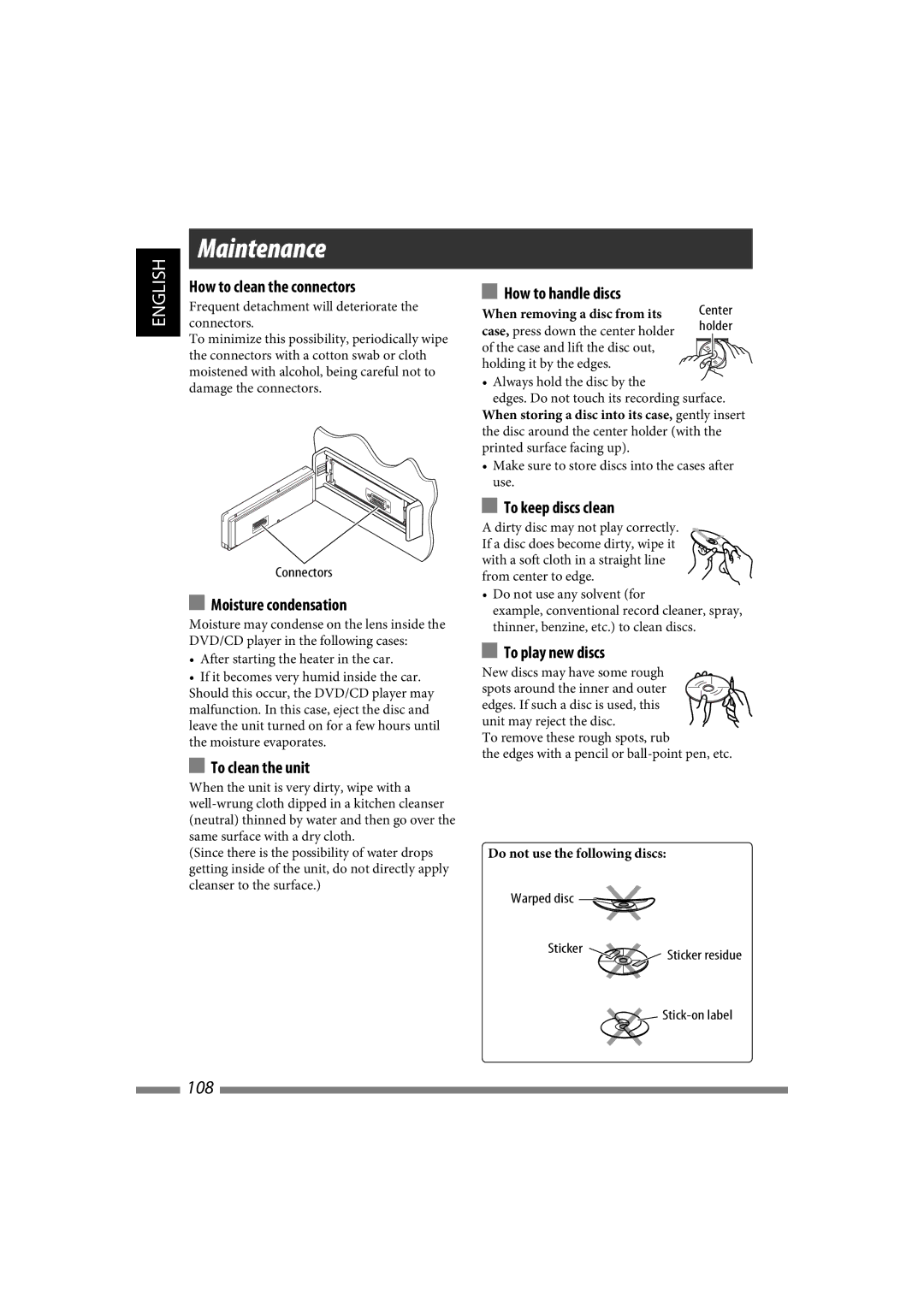 JVC LVT1774-001A manual Maintenance 