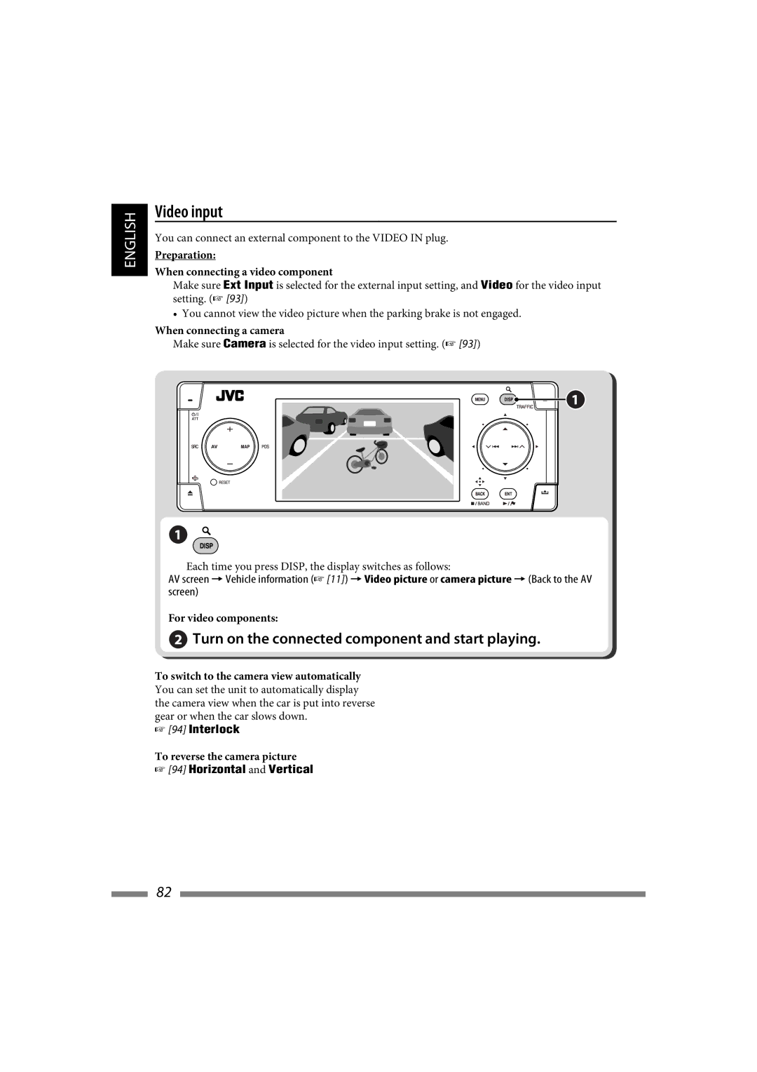 JVC LVT1774-001A manual Video input, Interlock, Horizontal and Vertical 