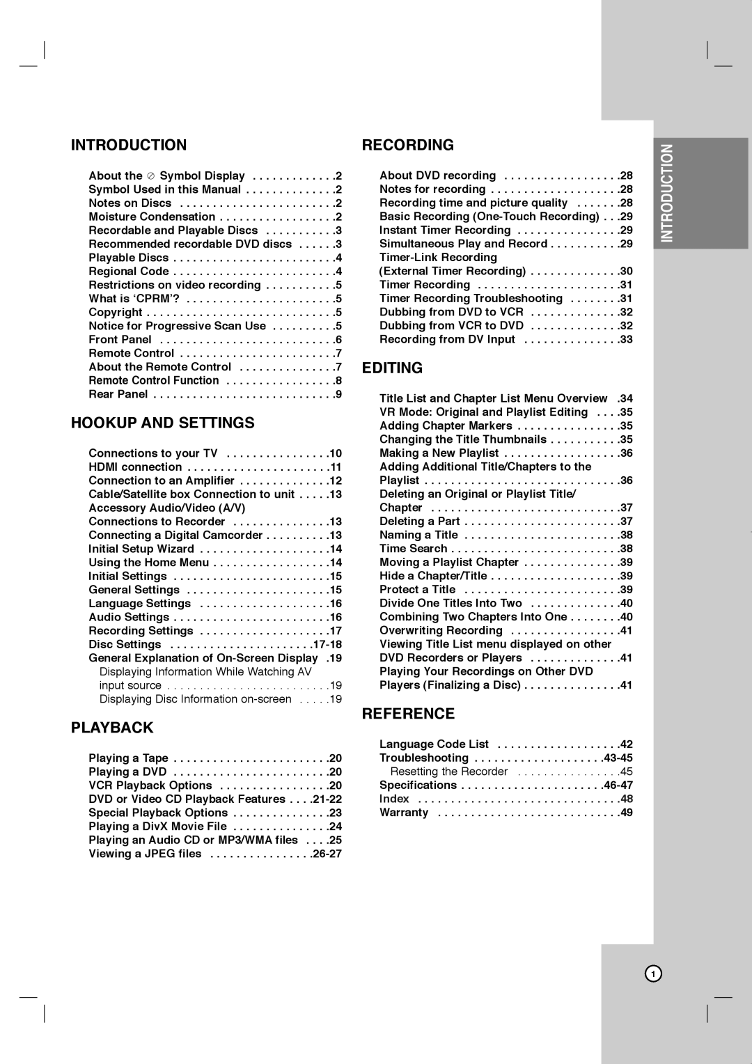 JVC LVT2013-001A manual Language Code List Troubleshooting, Resetting the Recorder, Specifications, Warranty 