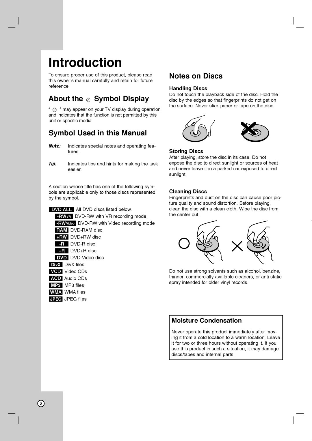 JVC LVT2013-001A manual About the Symbol Display, Symbol Used in this Manual, Moisture Condensation 