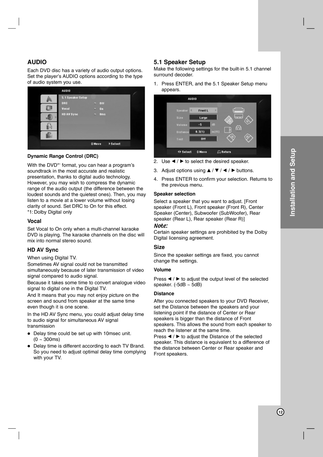 JVC SP-THG61C, LVT2051-002A, XV-THG31, SP-THG51F manual Vocal, HD AV Sync, Size 