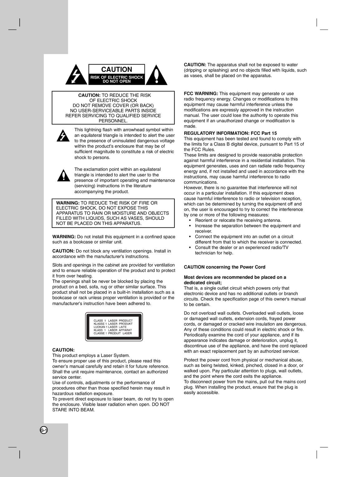 JVC TH-G61, LVT2054-002A, XV-THG61, SP-THG61F manual Regulatory Information FCC Part 