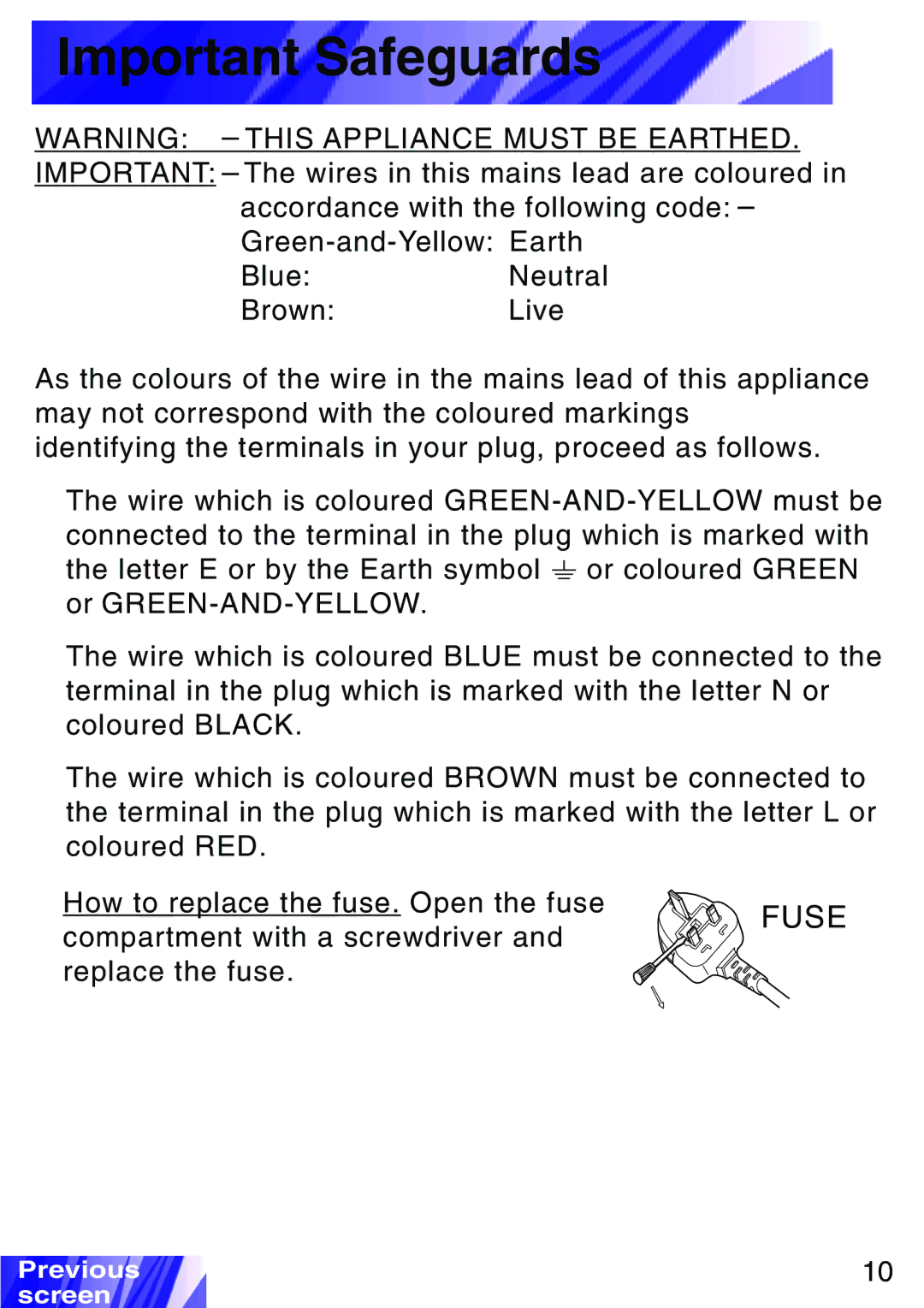 JVC LX-P1010ZE, LX-P1010ZU operating instructions Fuse 