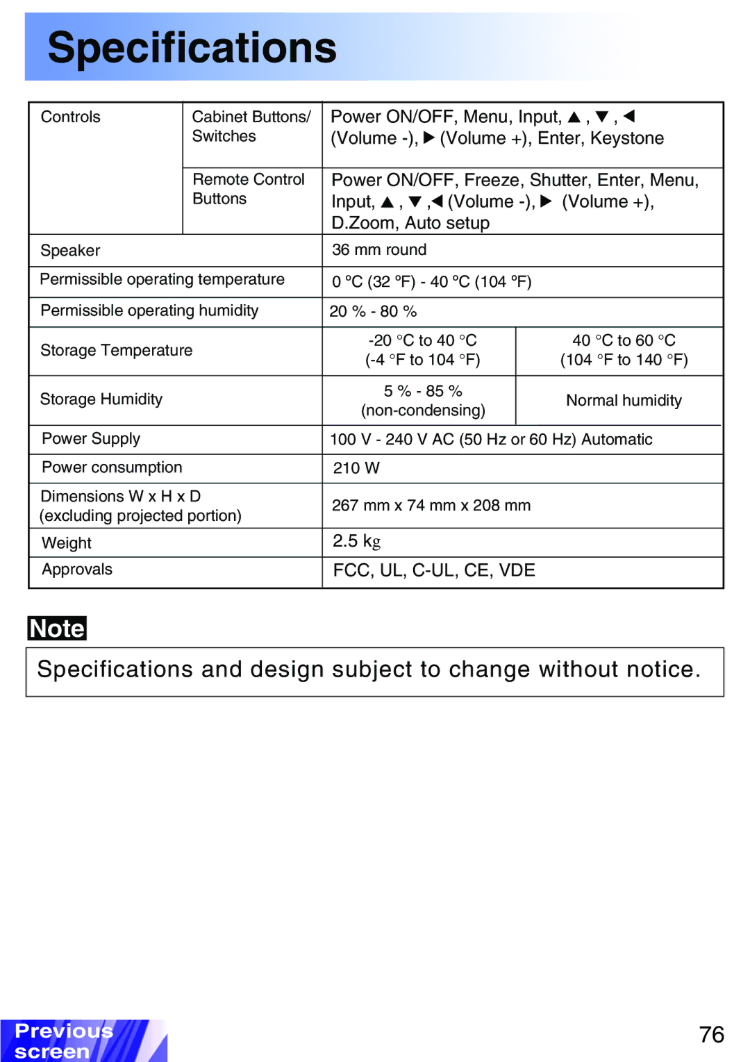 JVC LX-P1010ZE, LX-P1010ZU operating instructions Specifications and design subject to change without notice 