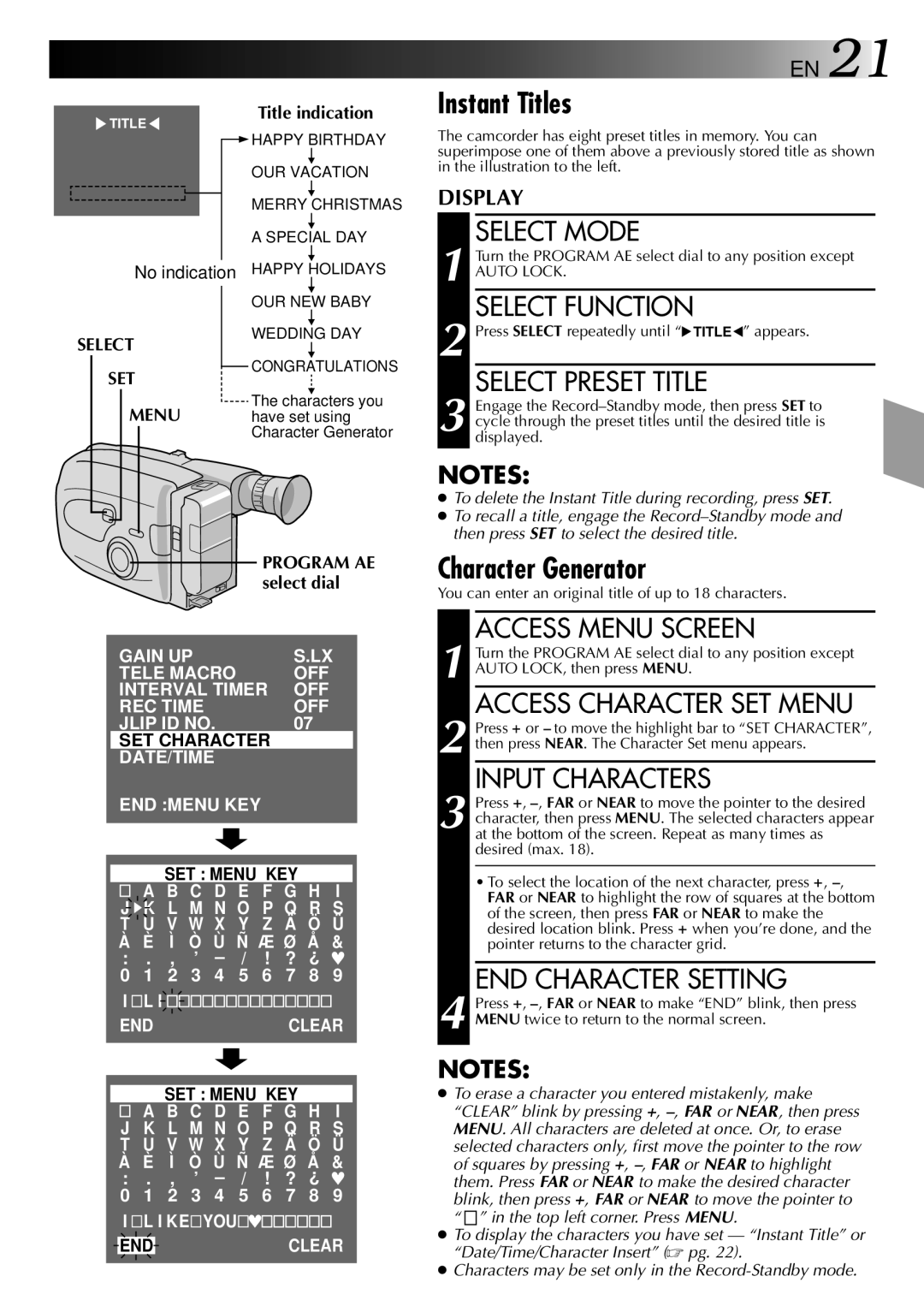 JVC 0397TOV*UN*YP, LYT0002-018A manual Instant Titles, Title indication, Select, Set 