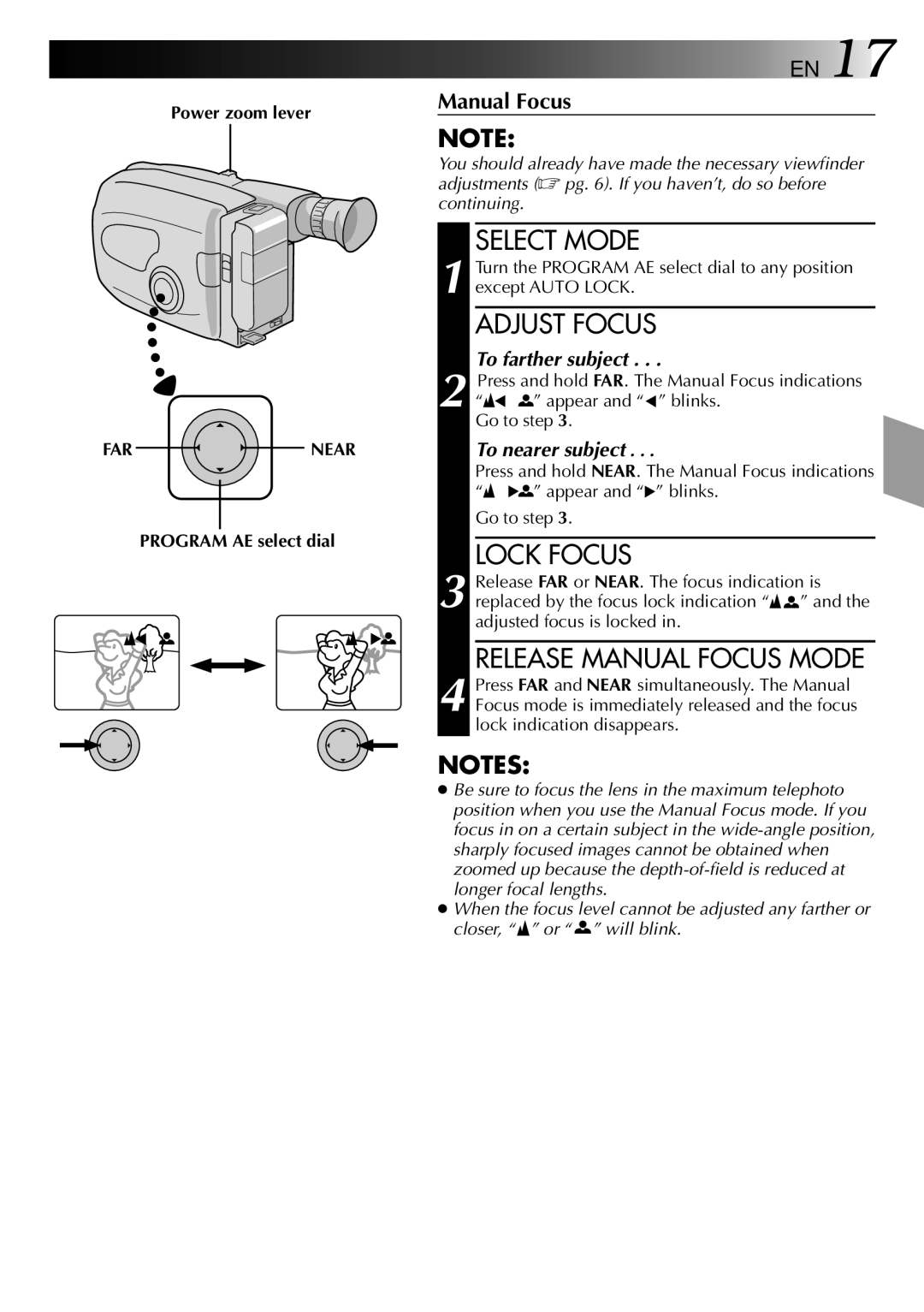 JVC LYT0002-082A manual Power zoom lever 