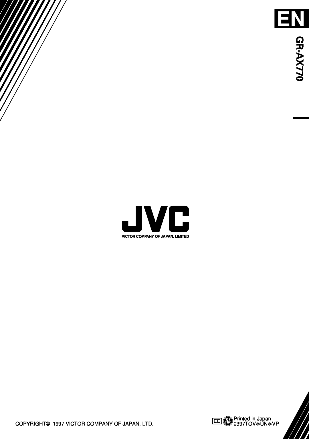 JVC LYT0002-082A manual GR-AX770, Victor Company Of Japan, Limited 