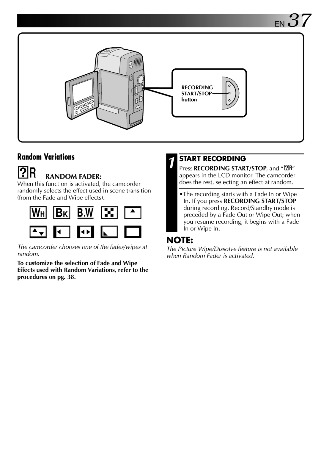 JVC LYT0002-088B manual Random Variations, ? R Random Fader 