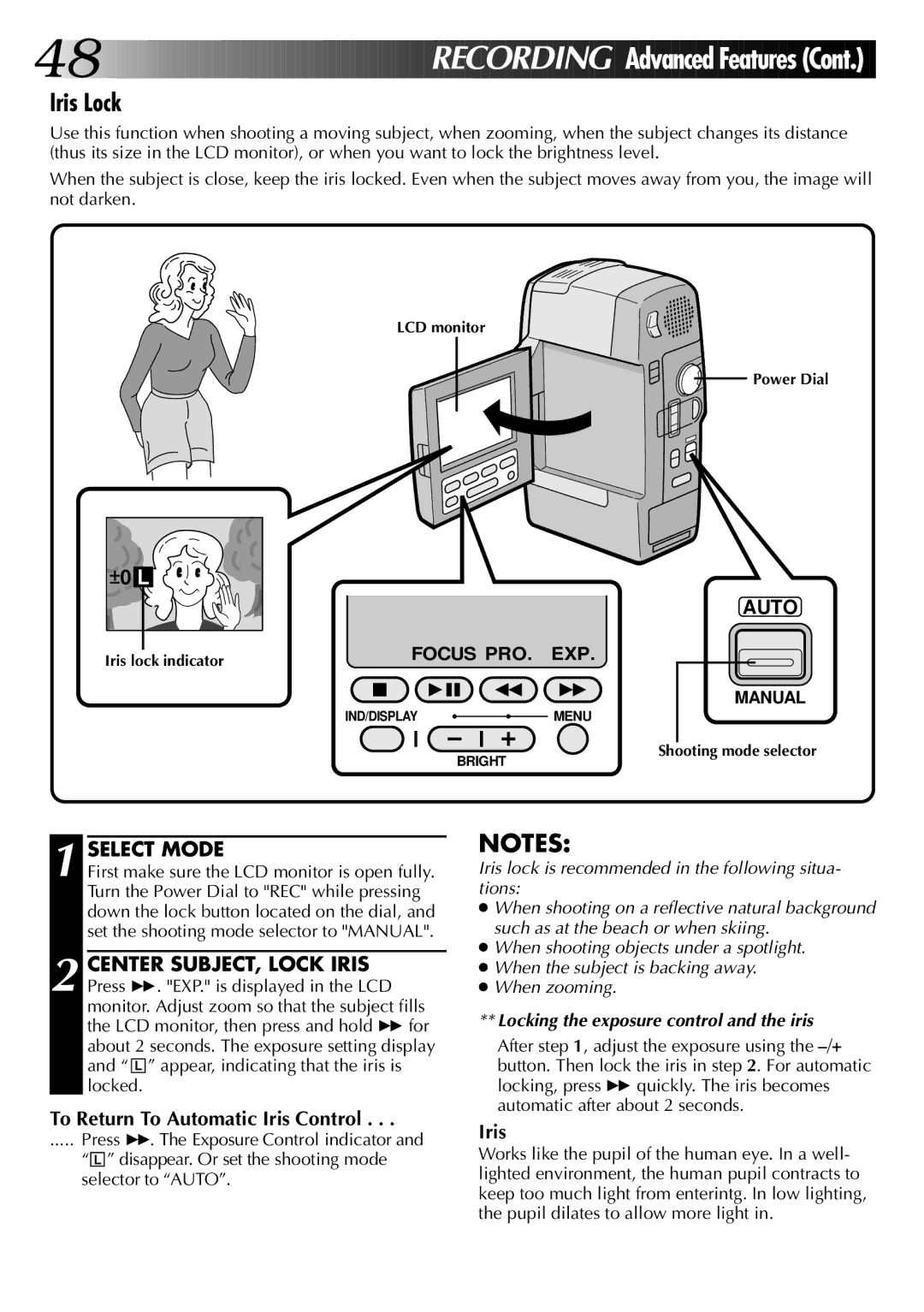 JVC LYT0002-0A1A specifications Iris Lock 