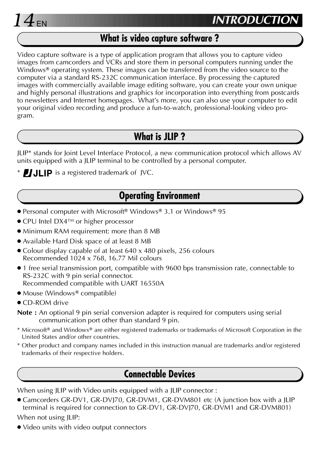 JVC LYT0002-0H6B manual What is video capture software ?, What is Jlip ?, Operating Environment, Connectable Devices 